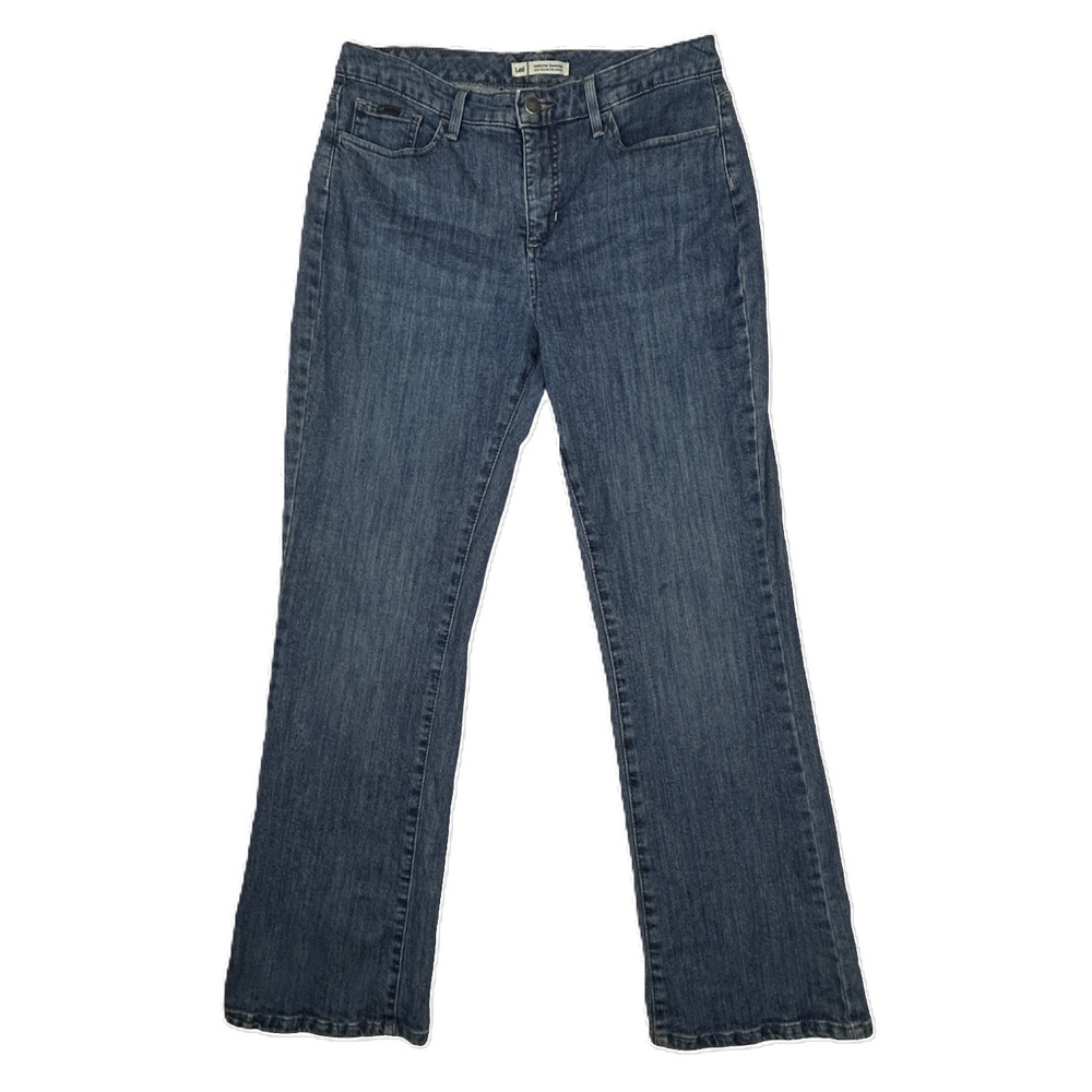 Lee Jeans Womens 10 M (32x30) Natural Bootcut Blue Stretch Just Below the Waist